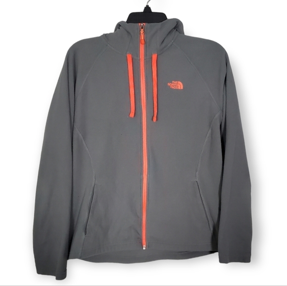 The North Face Gray & Neon Zip Up Hoodie Size Large - Picture 1 of 7